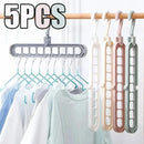 Rack organizador de roupas com 9 furos, multifuncional, dobrável e economizador de espaço.
