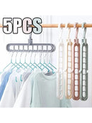 Rack organizador de roupas com 9 furos, multifuncional, dobrável e economizador de espaço.