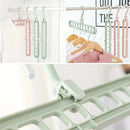 Rack organizador de roupas com 9 furos, multifuncional, dobrável e economizador de espaço.